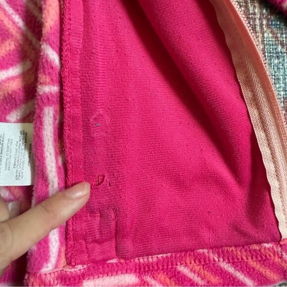 Small 7/8 Columbia Kids Pink Patterned Fleece Jacket - Picture 9 of 11